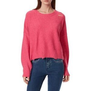 Frayed Gwen Distressed Sweater Raspberry Rose